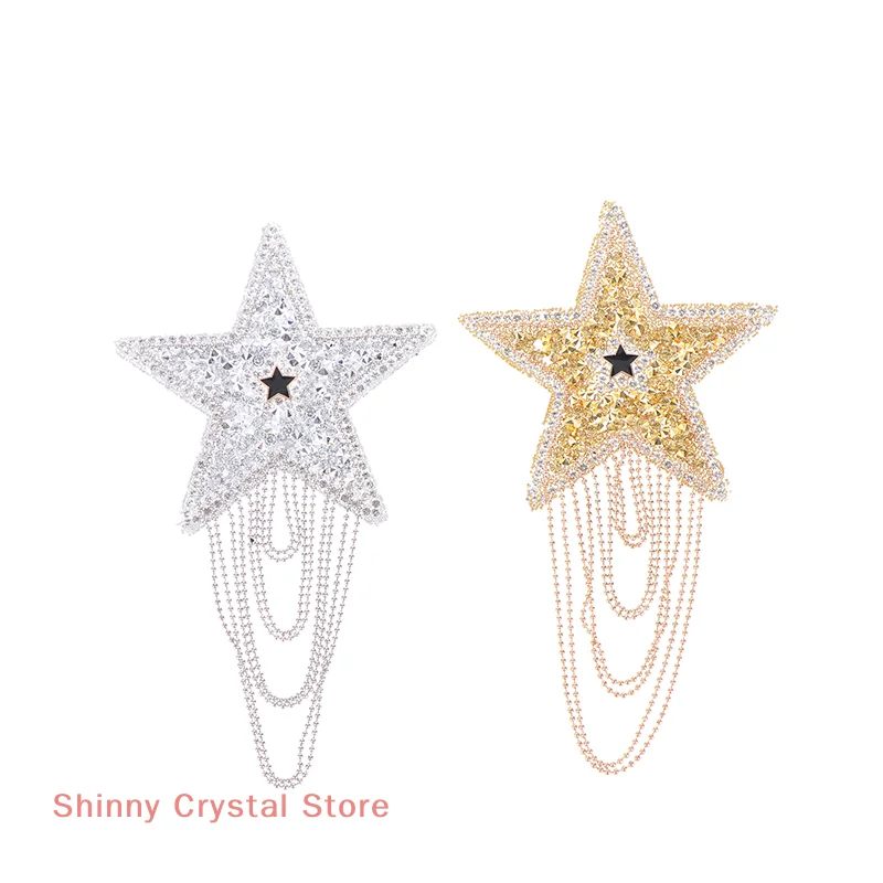 

Stylish Crystal Rhinestone Star Tasse Iron On Patches Applique For Clothing Shoe Bag Sticker Jewelry Accessories