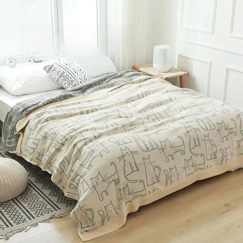 

Японское легкое хлопковое одеяло-полотенце для лета, однослойное/двухслойное, для сна, летнее одеяло для кондиционера