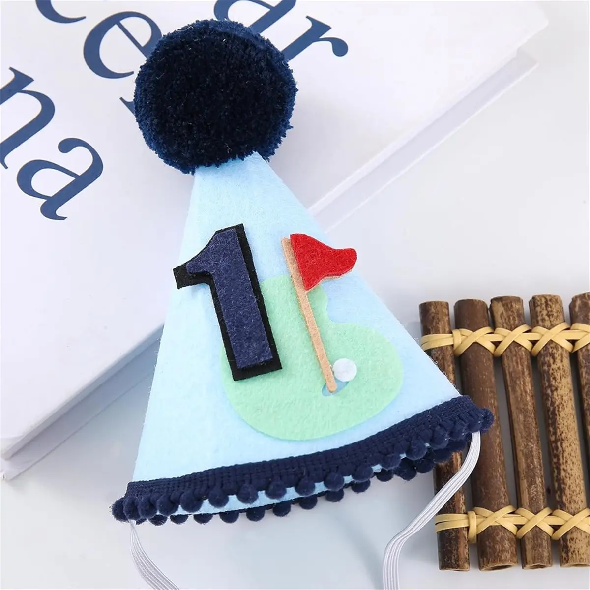 Time Saving Golf 1st Birthday HighChair Banner - One Theme One High Chair Banner & First Birthday Cone Hat Decorations