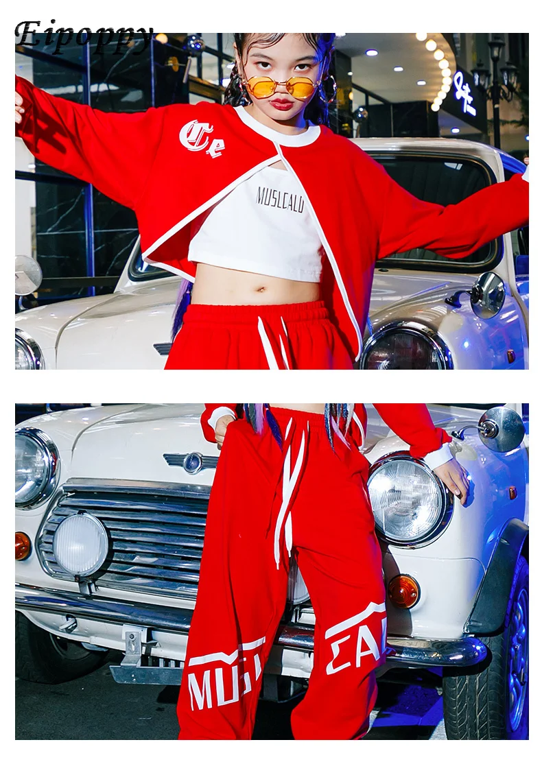 Детская Одежда для танцев, одежда для тренировок и выступлений, модный крутой костюм для джазовых танцев для девочек