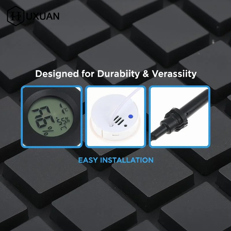 Mini Round LCD Digital Thermometer Hygrometer 1.5M Probe Humidity Temperature Sensor For Aquarium Pet Breeding Box