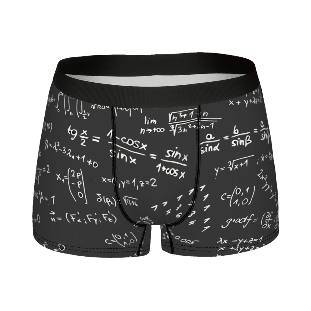 Blackboard With Math Formulas Mathematics Equations Number Underpants Breathbale Panties Men's Underwear