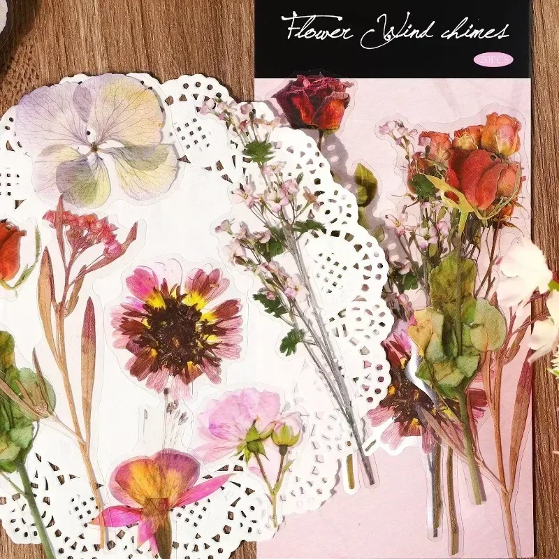 20Sheets stickers plants handbook 221*99mm romantic Night Scrapbook cut four Wind vintage Supplies seasons floral Flower