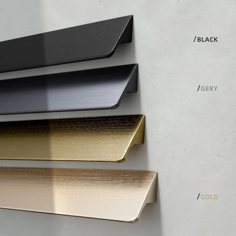 

1000 мм современные минималистичные роскошные шкафы, ручки, кухонные шкафы, шкафы для обуви, настенные ящики, черный алюминиевый сплав