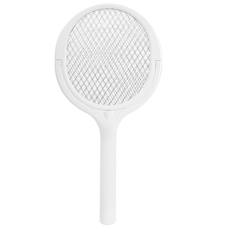 

Rotating Head Rechargeable Fly Swatter Electric Fly Swatter Racket Bug Zapper Racket Indoor Bug Zapper White Indoor Fly Zapper