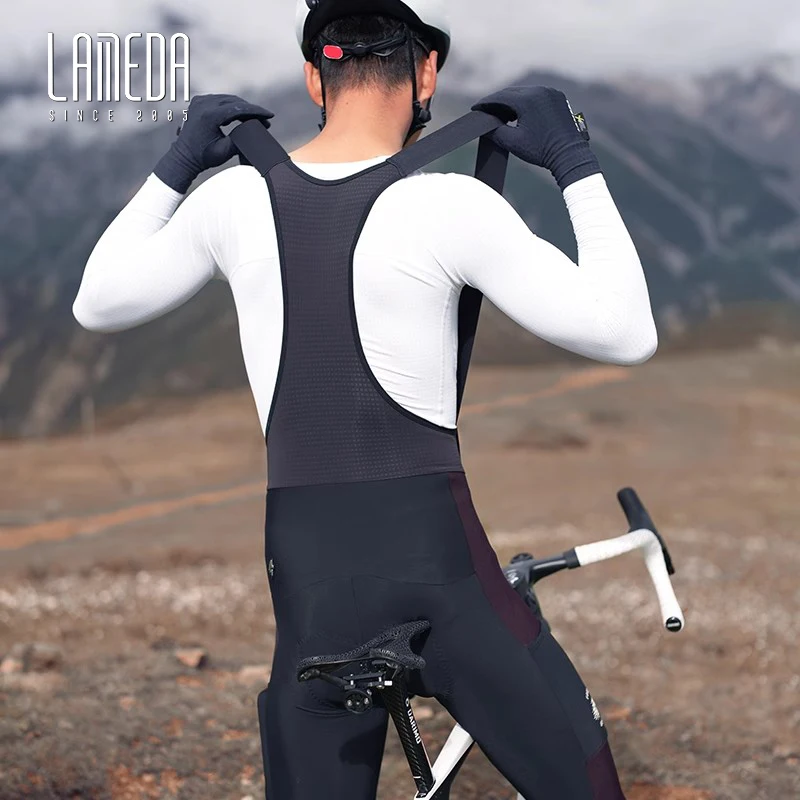 LAMEDA New Cycling Bib Pants Anti-UV UPF50+ Autumn Winter Warm SITIP Fleece Bristles Bicycle Trousers Elastic Interface With Poc