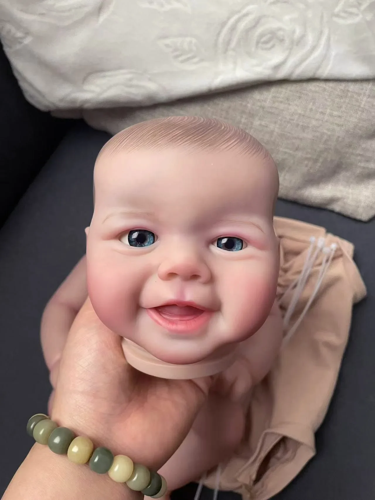 Emmy Reborn Doll Kit 19inch Soft Lifelike 3D Skin Multiple Layers Painting Doll Parts Visible Veins With Hand Draw Hair