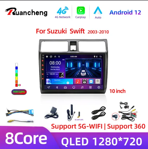 Radio de coche 2din Android 13 para Suzuki Swift 2003 - 2006 2007 2008 2009 2010 reproductor Multimedia estéreo Carplay GPS DVD unidad principal