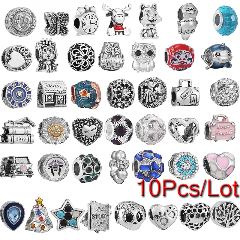 10Pcs/Lot 45 Styles Life Of Tree Star Charms Beads Fit Original DIY Bracelets Necklaces For Women Men Jewelry Making Wholesale