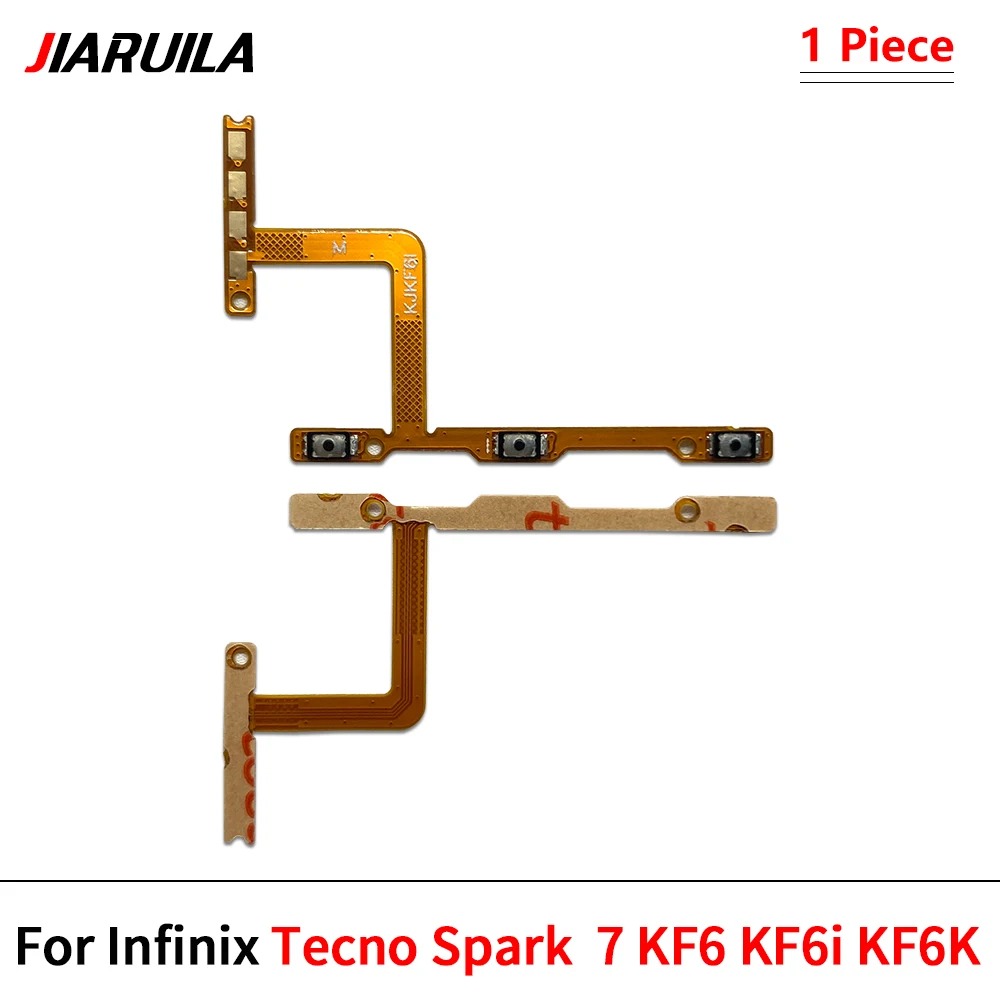 10Pcs，New On Off Volume Button Switch Side Key Internal Flex For Infinix Tecno 16 Pro Camon 20 CK6N Pova Neo LG6N Spark 7 8 10