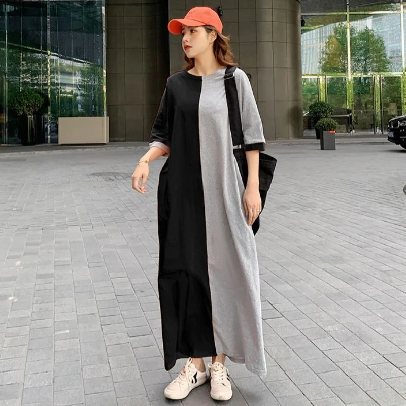 Nightgowns Women M-5XL Patchwork Special Attractive Korean Style Charming Design Stylish Temper Aesthetic Vintage Autumn Defined