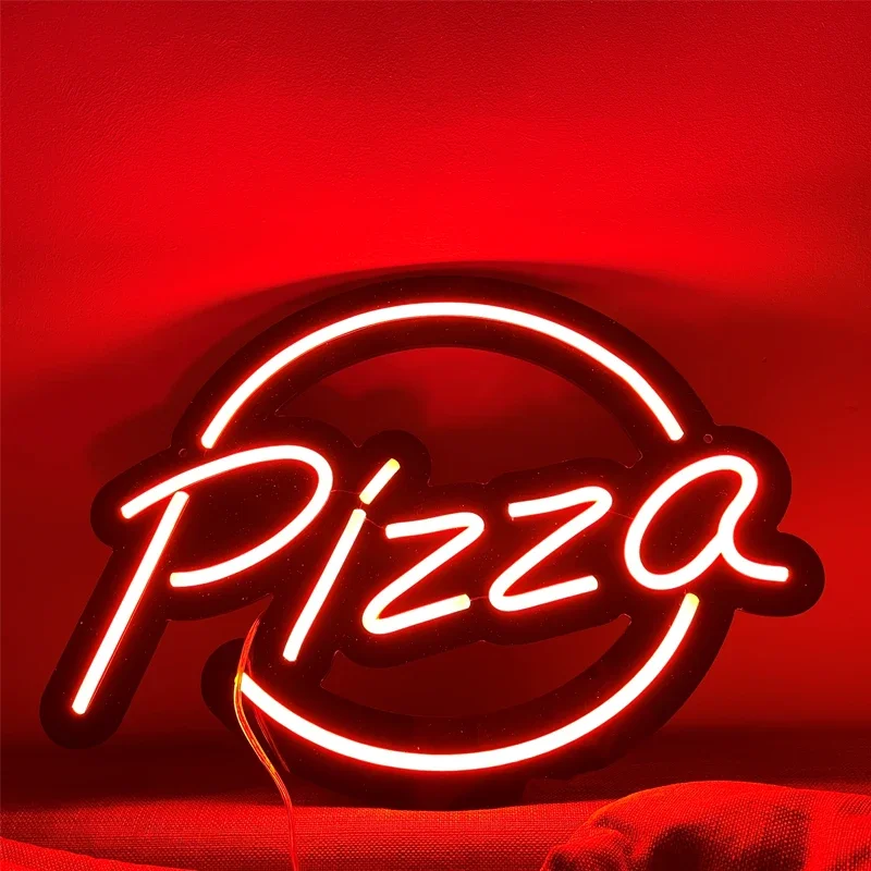 Letrero de neón para Pizza Store, señal de neón abierta para colgar en la pared, luz Led personalizada para Decoración de cocina