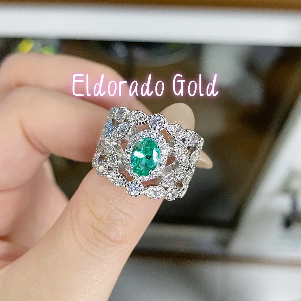 

Eldorado Gold Luxury Solid Platinum PT950 Women's Lace Diamond Ring 1 karat Mesh Moissanite Diamond Ring