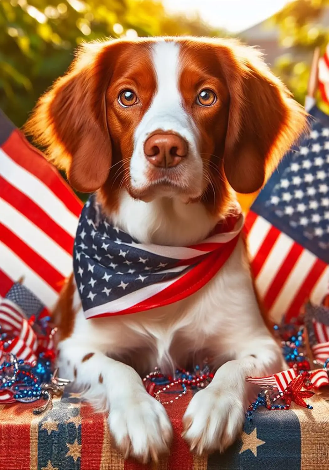 Brittany Spaniel - Best of Breed DCR Patriotic I Garden Flag