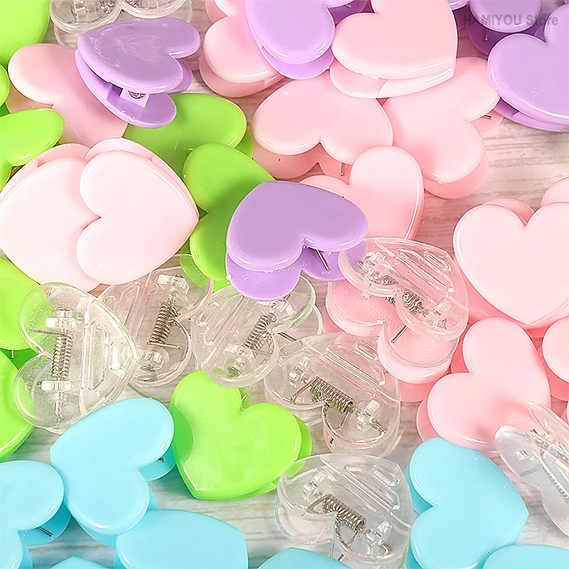 5Pcs Mini Pink Blue Purple Green Heart-shaped Cute Love Paper Clips Small Folder Clip Is A Convenient Learning Tool for Students view 6