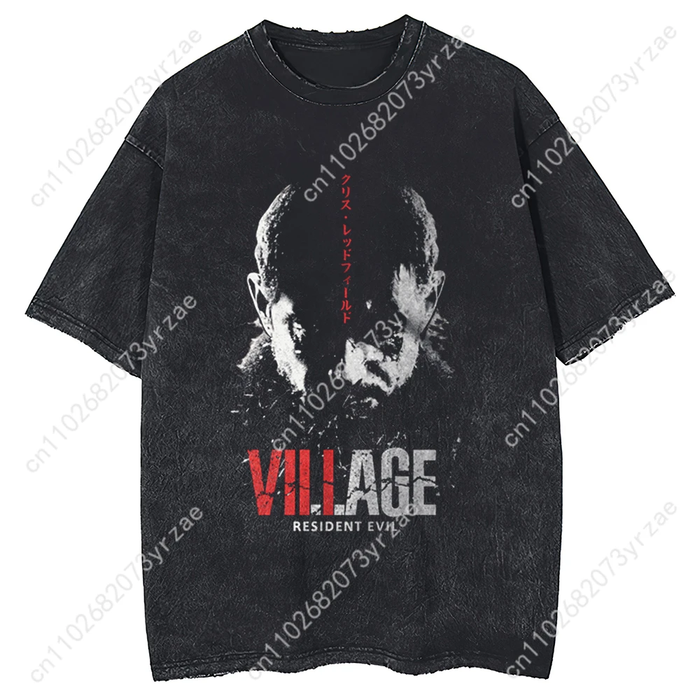 レトロ Tシャツバイオハザード男性女性高品質ヴィンテージ Tシャツ綿半袖ファッション Tシャツソフト通気性トップス