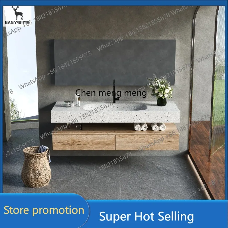 

A17 Terrazzo bathroom washbasin cabinet washbasin basin integrated combination washbasin bathroom cabinet