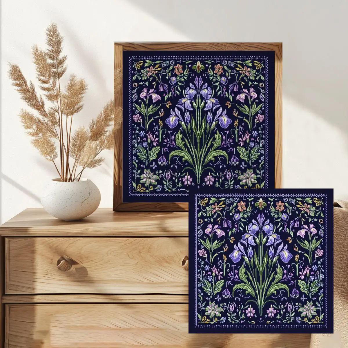 1 Stück 30x30 cm/11,8 Zoll Blumenmuster Kreuzstich-Set DIY-Kit 11/14/16CT DIY Stickset Zubehör für Kreuzstich – Detail 2