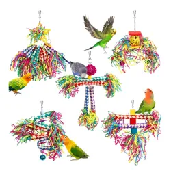 5-piece Parrot Toy Biting Toy Drawing Toy Finger Set Sichuan Pepper Wood Paper Silk Weaving Tube Toy Set