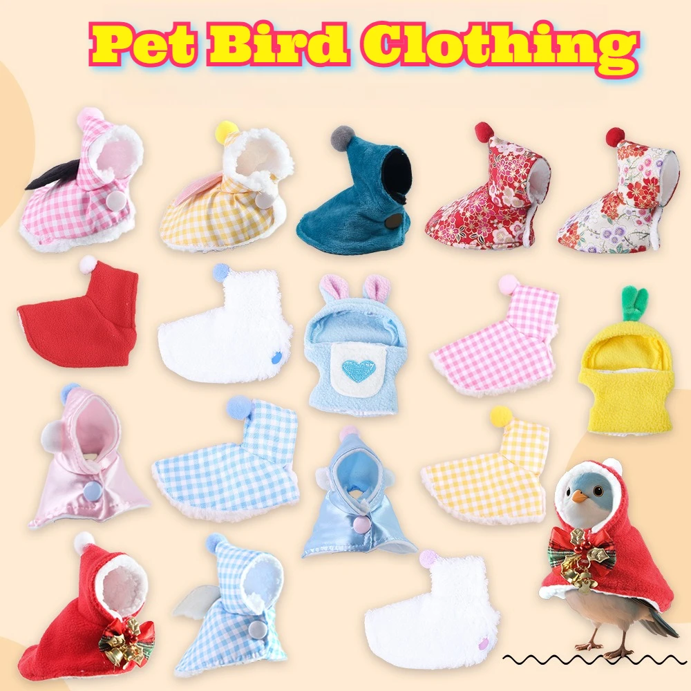 

Fleece Bird Costume Warm Parrot Cape Canary Cloak Cute Bee Disguise Apparel Pet Clothing Accessories Finch Parakeet Budgie Macaw