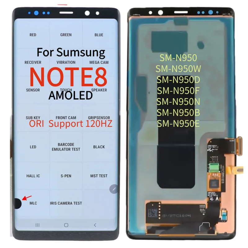 amoled-note8-lcd-サムスンギャラクシーノート-8-sm-n950-n950f-n950u-lcd-ディスプレイタッチスクリーン交換用フレーム付き