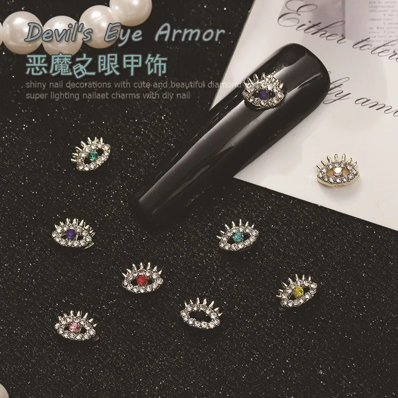 40 個ゴールド複雑な邪眼カボション目ネイル宝石装飾ラッキーシンボリックマニキュアアートチャーム明るい宝石光沢のある目