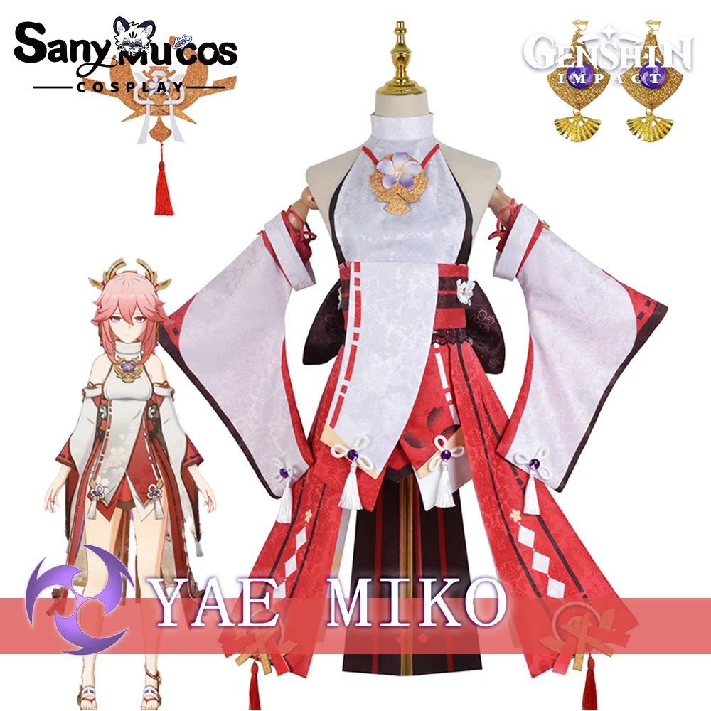 

IN STOCK SanyMuCos Yae Miko Cospaly Genshin Impact Yae Miko Dress Cospaly Outfit Comic-con Birthday and Holiday Gifts Plus Size