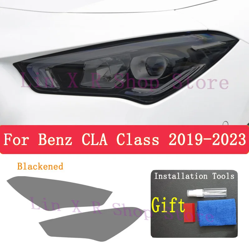 For BENZ CLA Class 2019-2023 TPU Car Exterior Headlights Anti-Scratch Protective Film Headlamps Repair Sticker Accessories Refit