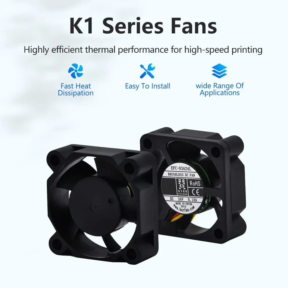 Creality K1/K1C/K1 Max 24V Cooling Fan Kit 3010 Axial 4020 Blower High Airflow Accessory for 3D Printer Hotend