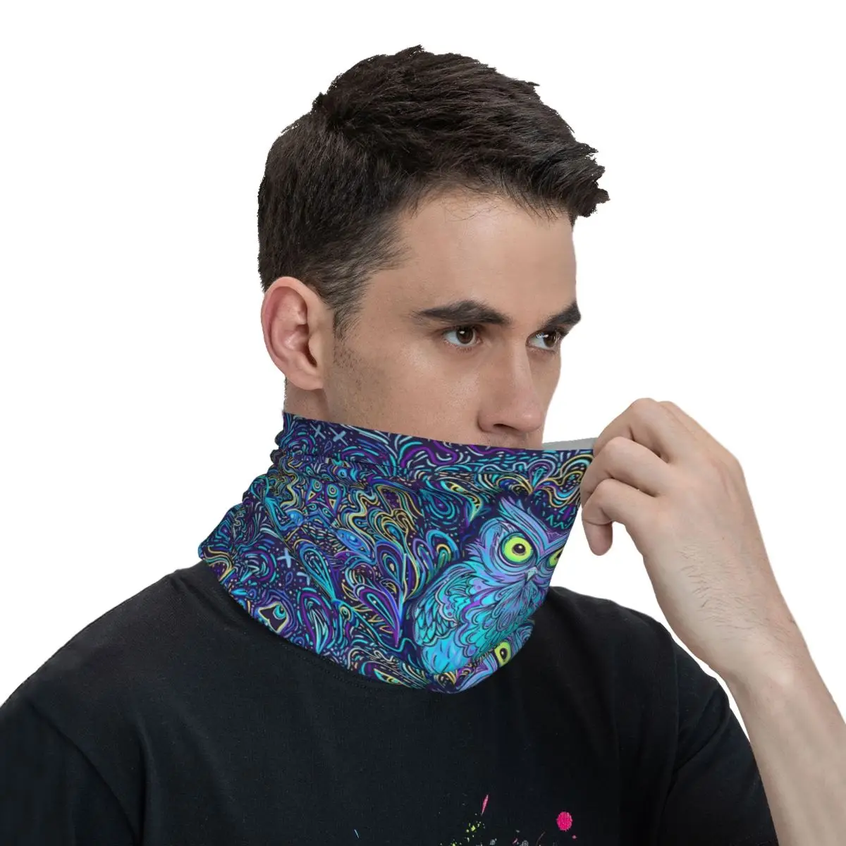 Owl Scarf Neckerchief Neck Face Mask Polyester