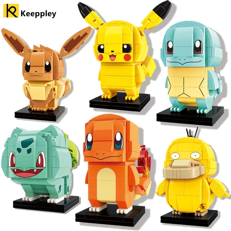 pokemon figures Pikachu cartoon brick pocket monster ball  monster brick set classic cartoon movie doll model children\'s toys