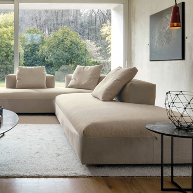 Sofa large flat floor on both sides of the villa minimalist corner