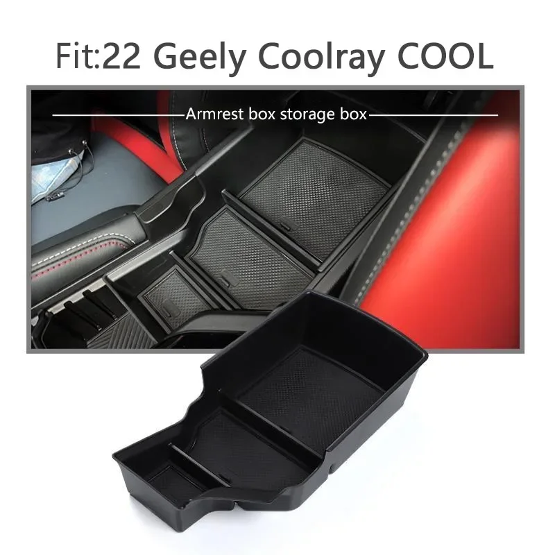 For Geely Coolray COOL 2022 2023 Center Console Storage Box Armrest Cover Organizer Case Tray Auto Protection Pad Accessories