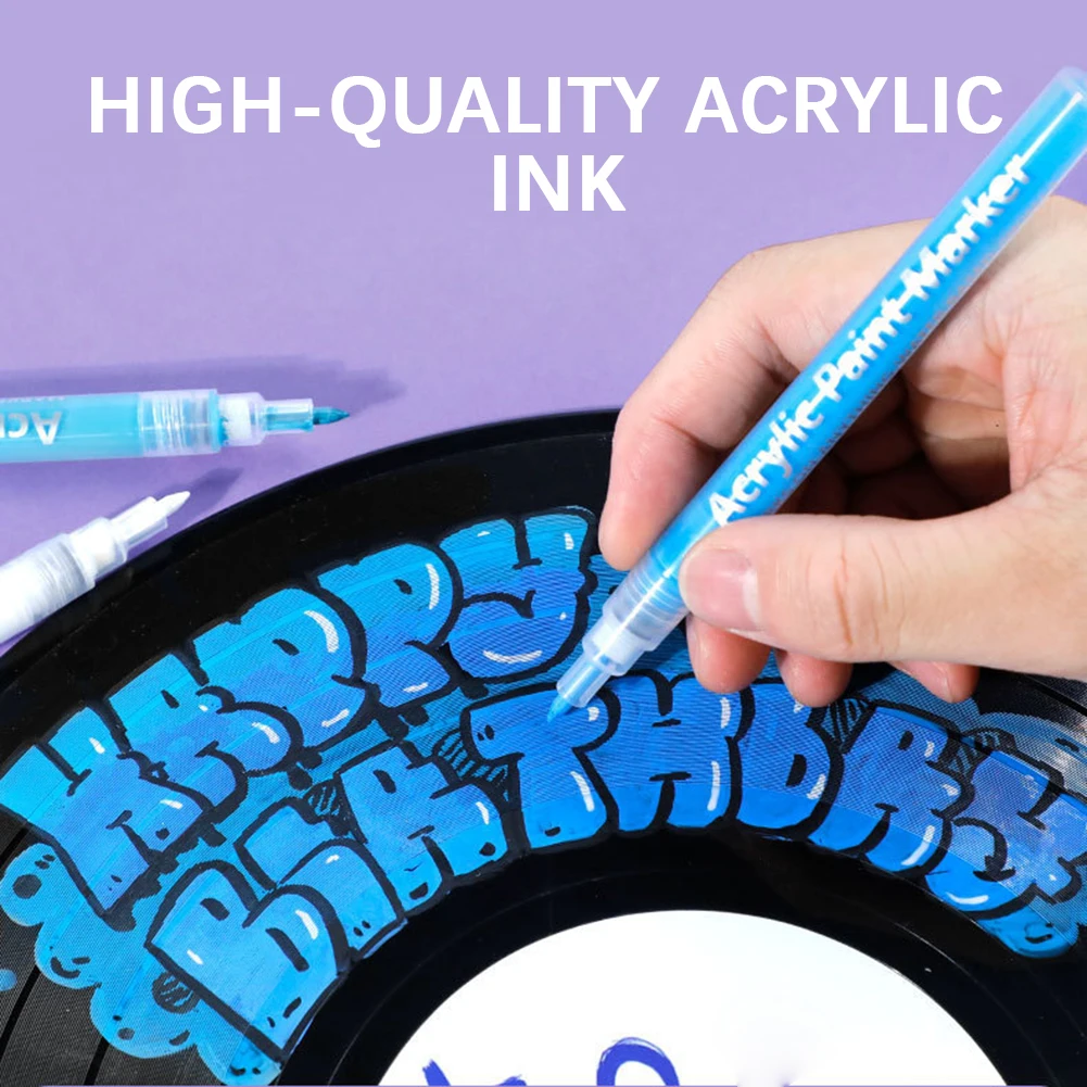 12/18/24/36/48 لون الاكريليك الطلاء Markersr سريعة الجافة مقاوم للماء قلم تحديد دائم DIY بها بنفسك الفن الخشب الصخور النسيج الزجاج السيراميك