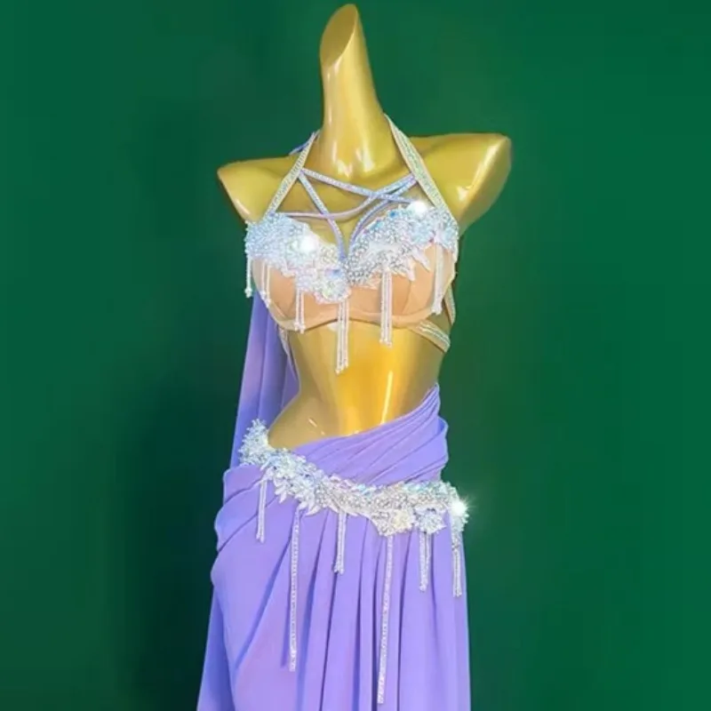 Customized Belly Dance Costumes Performance Dress Female 2025 New Oriental Dance Wear Practice Clothing Two Piece Set