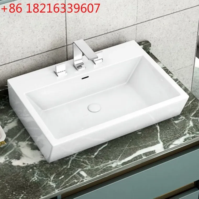 Ceramic table basin square wash basin, household simple art basin