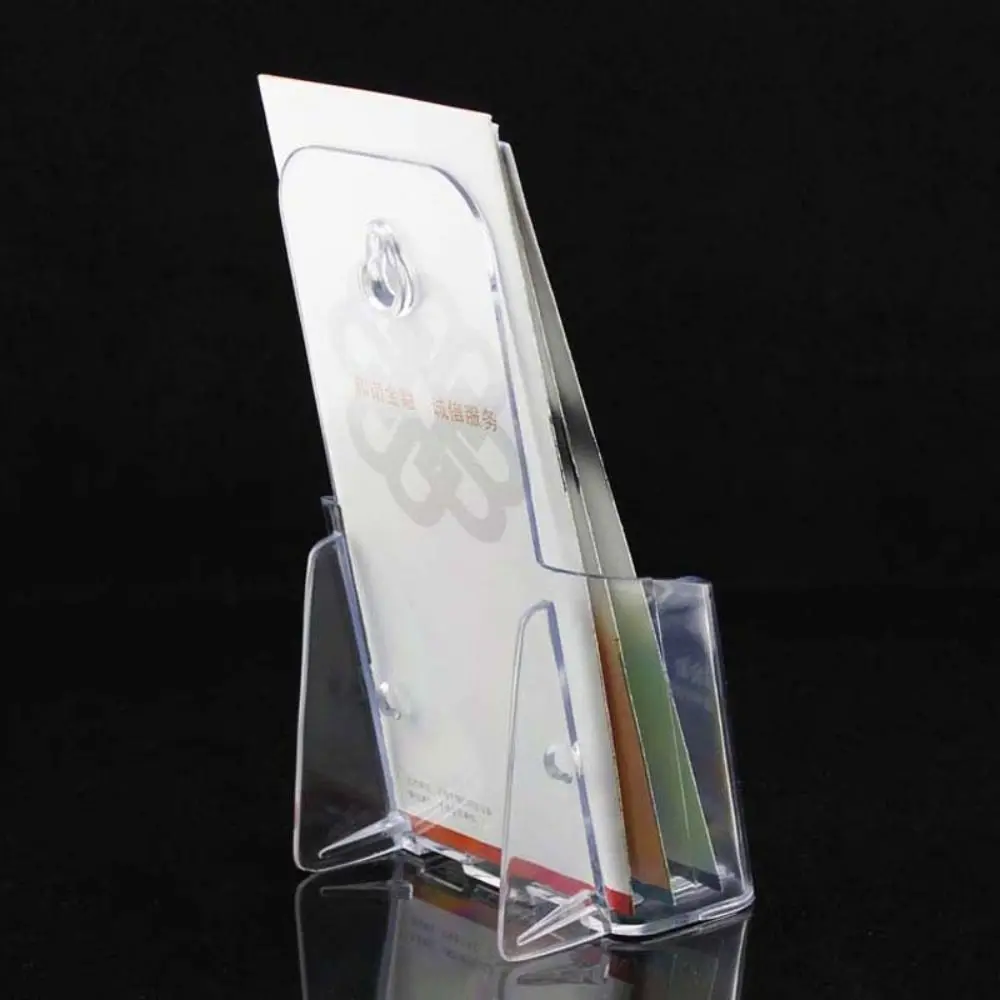 Plastic A6 Brochure Holder Convenient Countertop Acrylic Flyer Display Stand Portable Transparent Pamphlet Holder Women