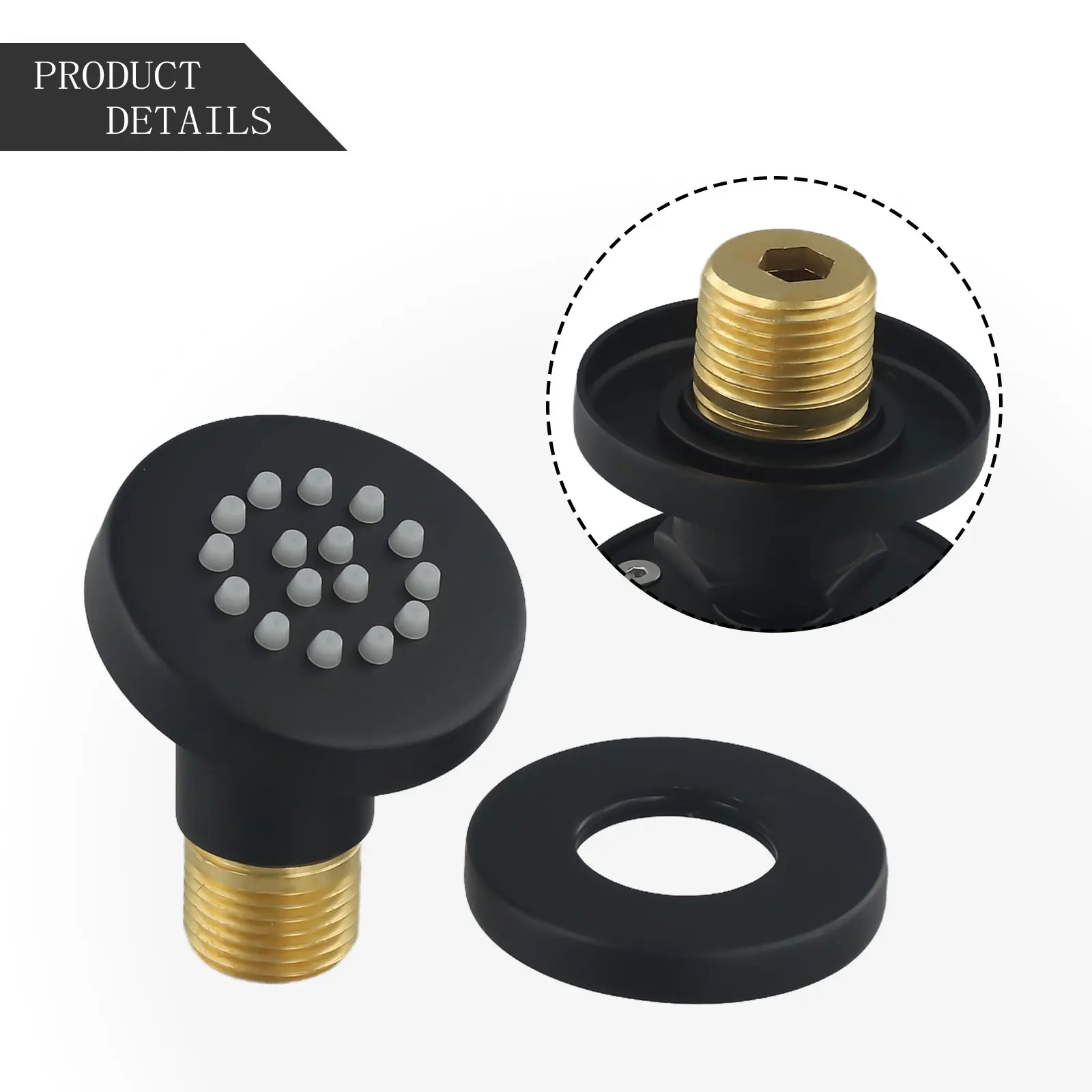 

2-дюймовая регулируемая насадка для душа G1/2, круглый вращающийся насадка для душа, массажный спа-кран с боковым распылителем для домашнего использования