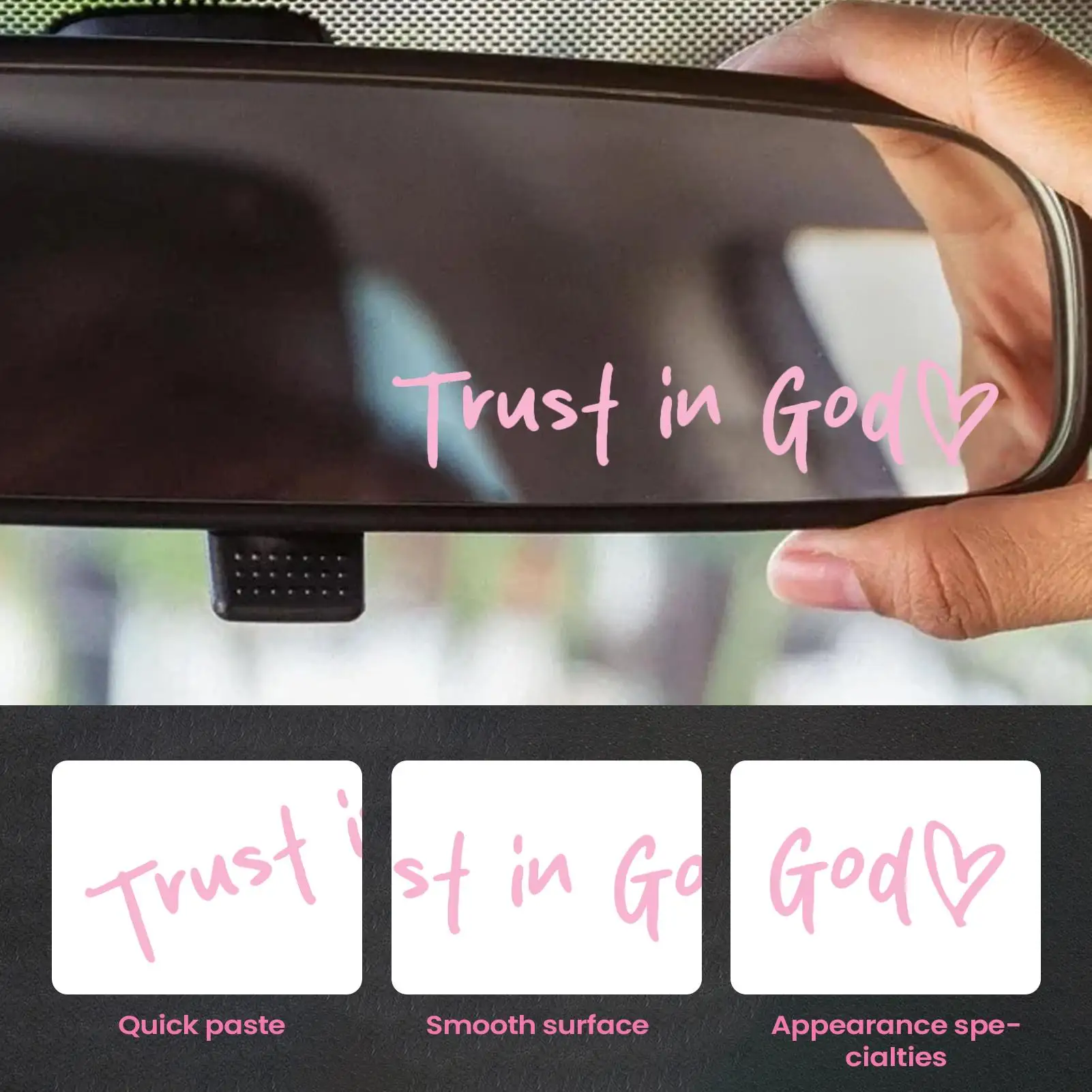 

Car Mirror Stickers, No Glue No Residues Removable Cling Vinyl, Waterproof Decorative Film For Auto Rear View Mirror, SUV Sedan