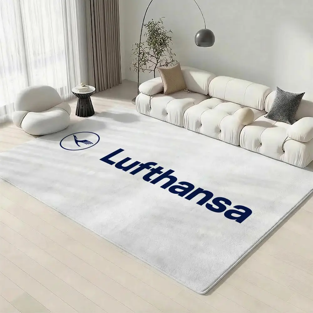 Aviation D-Deutsche Lufthansa Floor Mat Eco-Friendly Flannel Doormat Non-Slip Odorless Soft Short Plush Indoor Floor Rug