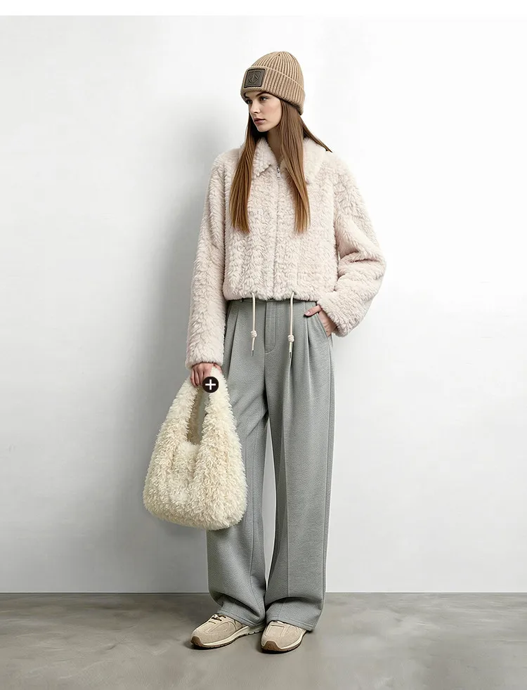 Amii Women's Faux Fur Coat Lapel Collar Oversized Warm Slimming Minimalist Versatile Commuter Winter Women's Coat 12624092