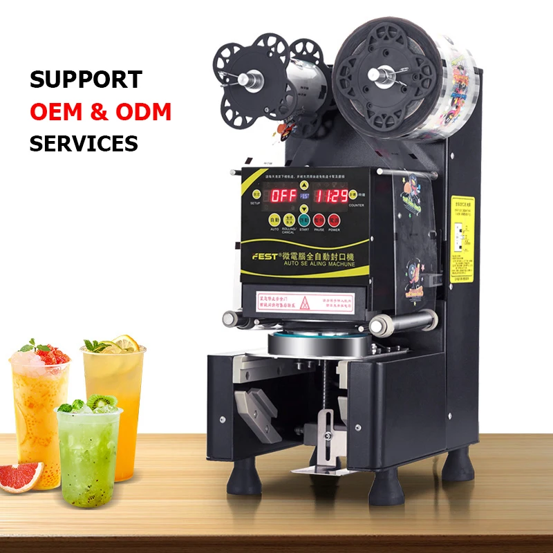 Auto Plastic Cup Sealing Machine High Quality Full Auto Type Cups Sealing Machine and Table Top Bubble T ea Plastic Cup Sealer