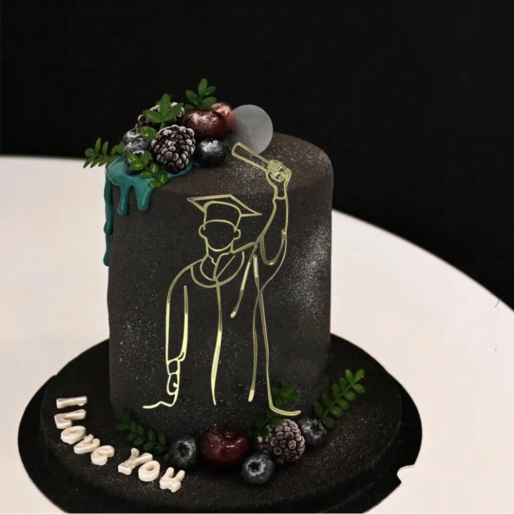 5pcs Graduation Female PhD Acrylic Cake Card Insertion Graduation Season Cake Decoration Celebration Graduation