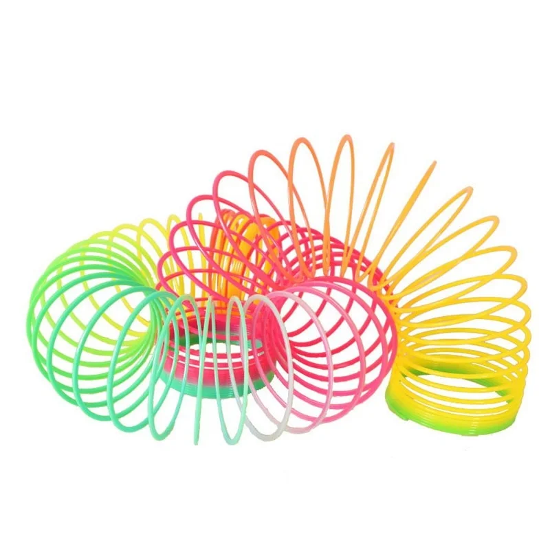 Color Rainbow Circle Funny Magic Toys Early Development Educational Folding Plastic Spring Coil Children\'s Creative Magical Toys