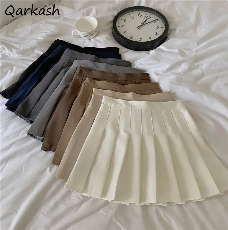 8 Colors Pleated Mini Skirts Women Cute Sexy Preppy Korean Fashion New Style Solid Y2k Clothing Ropa Mujer Aesthetic Faldas Chic