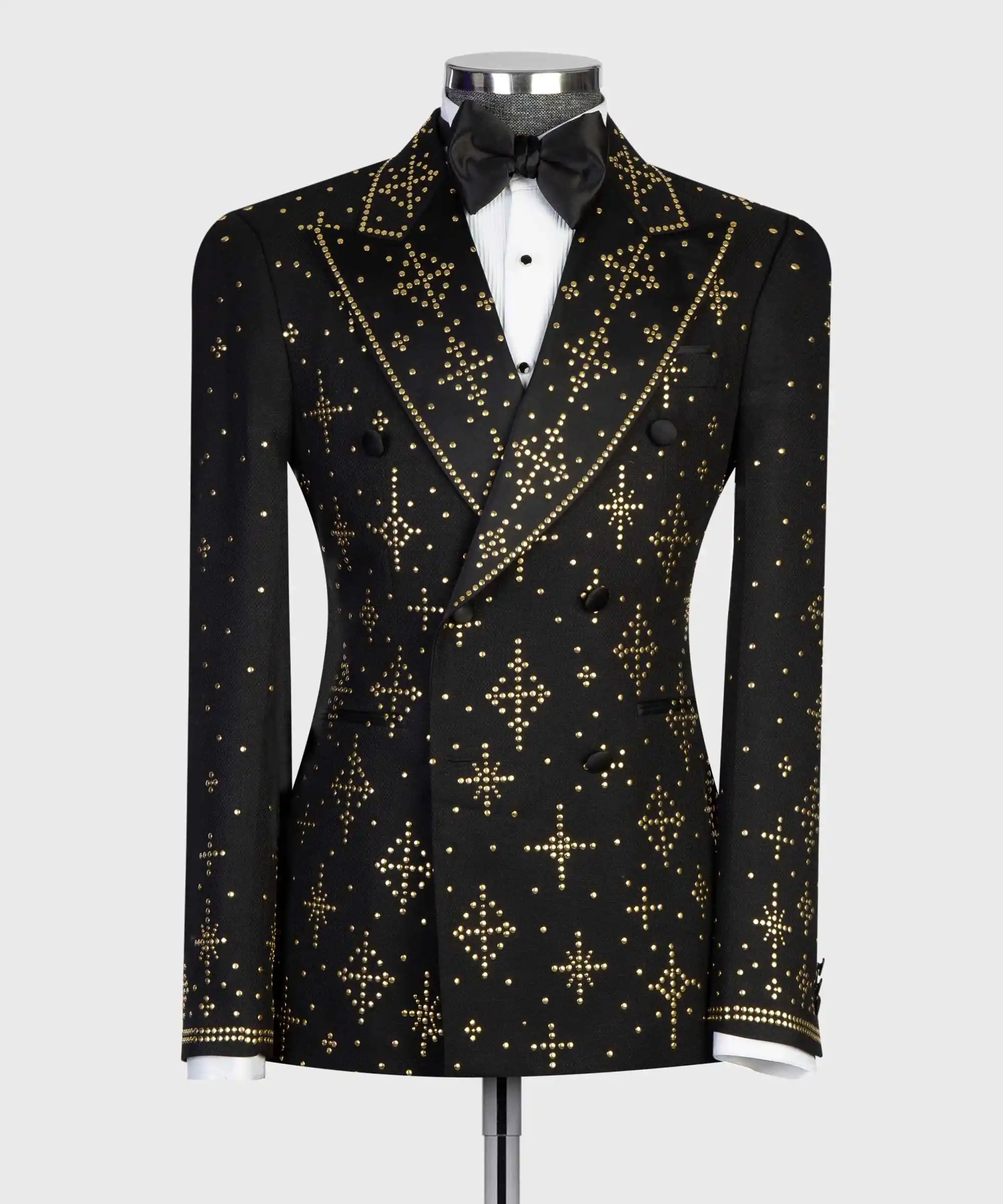 Mode Hochzeit Männer Anzug Party Anzüge Kristall 2-teilig Mantel Hosen Maßgeschneiderte Bräutigam Smoking Formelle Anlässe Tragen Größe Angepasst