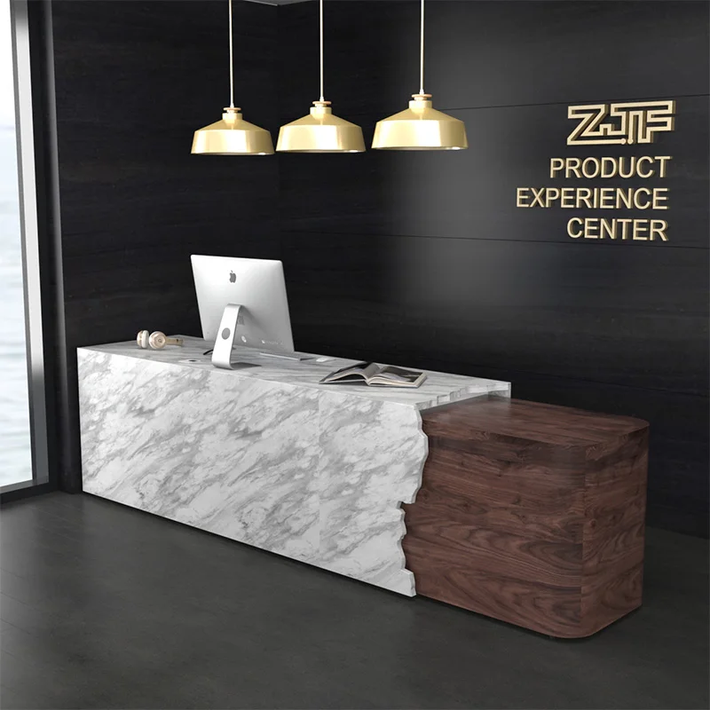 Hotel Service Reception Counter Cashier Company Extra Long Office Desk Front Desk Information Desk