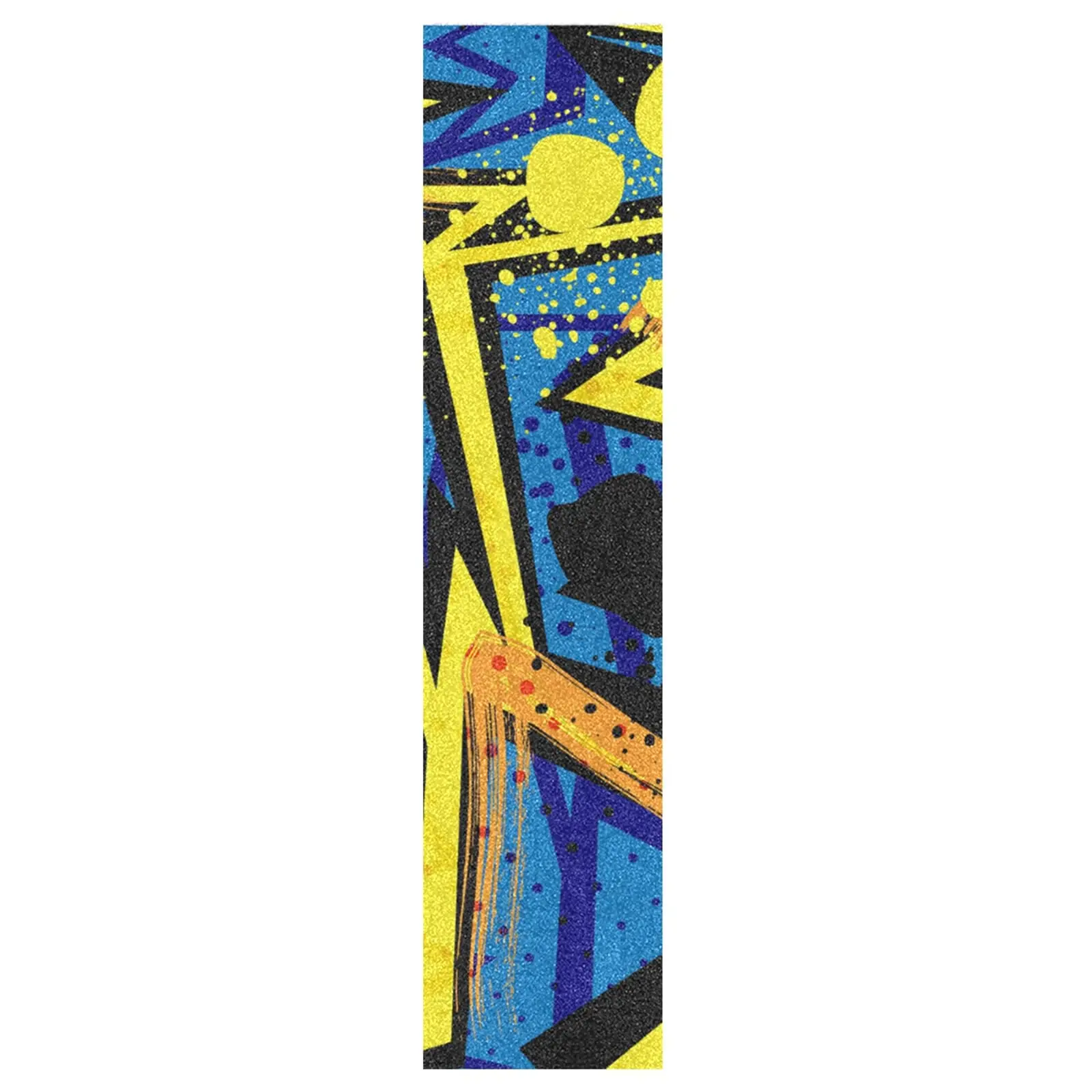 Abstract RoyalBlue Yellow Skateboard Grip Tape 33x9 Inch Sandpaper Longboard Scooter Griptape Design Non Slip and Anti-Tearing