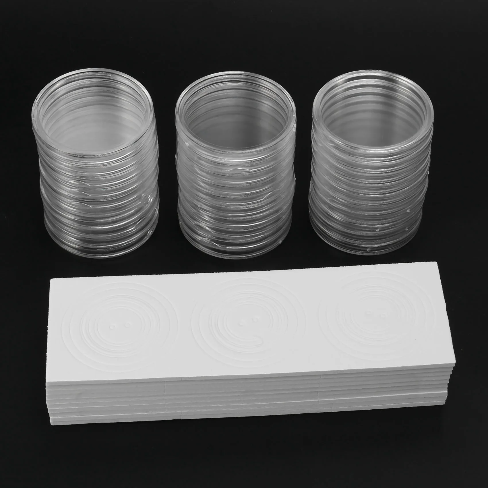 A93P 46 Mm Coin Capsules Holder And Protect Gasket Coin Holder Case Box For Coin Collection Supplies (8 Sizes, 30 Pieces)