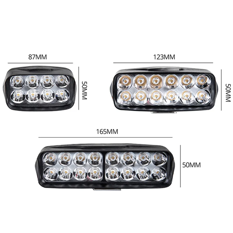 오토바이 헤드라이트, 고휘도 스포트라이트, 오토바이 스쿠터 스쿠터, 오토사이클 개조 전구, 운전 작업등, 8, 12, 16 LED